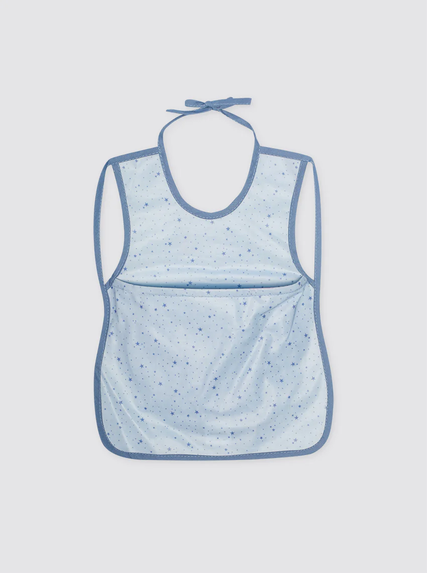 Babero con Bolsillo Estrellas Azules