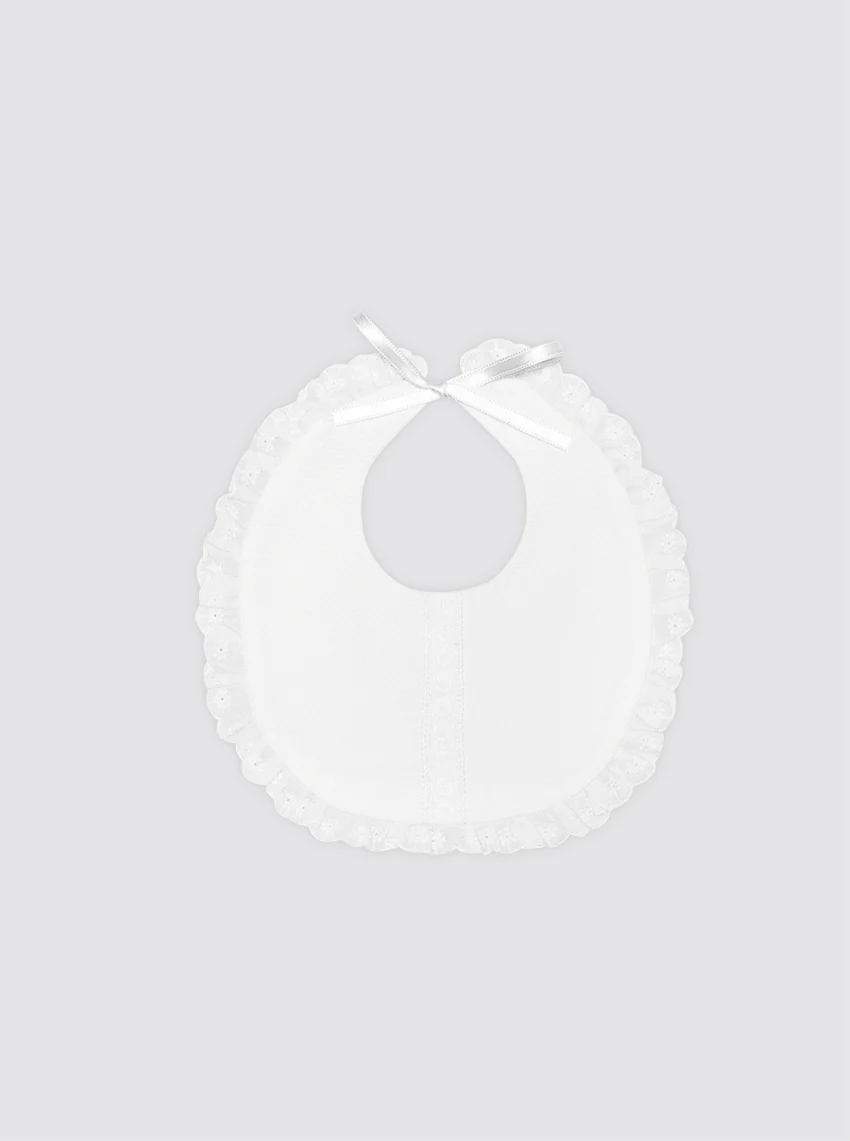 Babero de Baba Con Rizo Impermeable Recién Nacido Entredós Flor