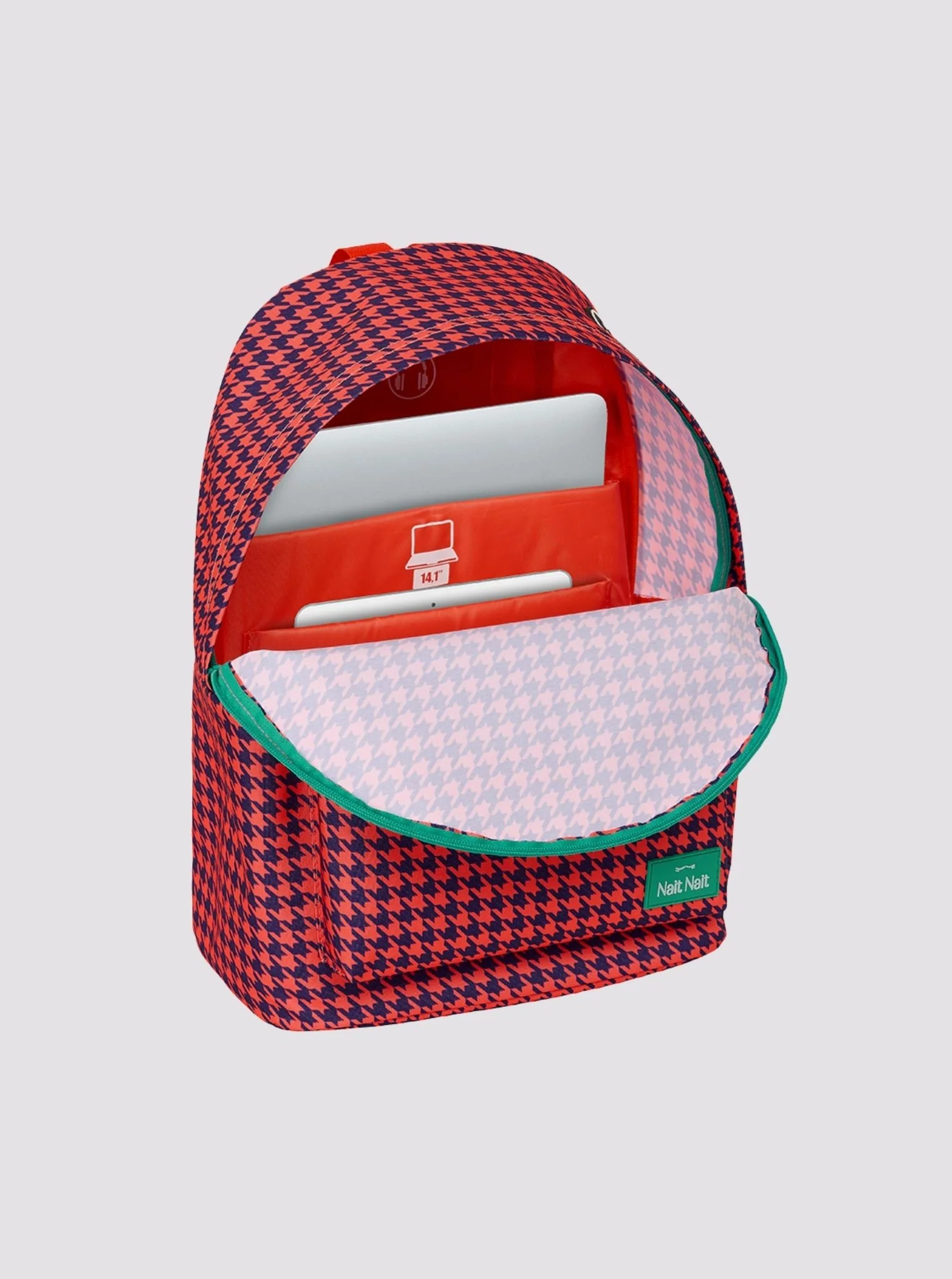 Mochila Grande Ordenador Pata de Gallo Coral - Image 2