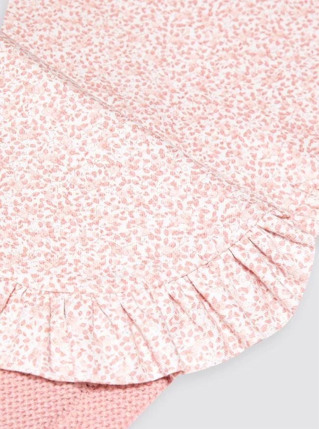 Saco de Punto Invierno Rosa con Sábana de Florecitas y Guata Extraíble - Capazo - Image 4