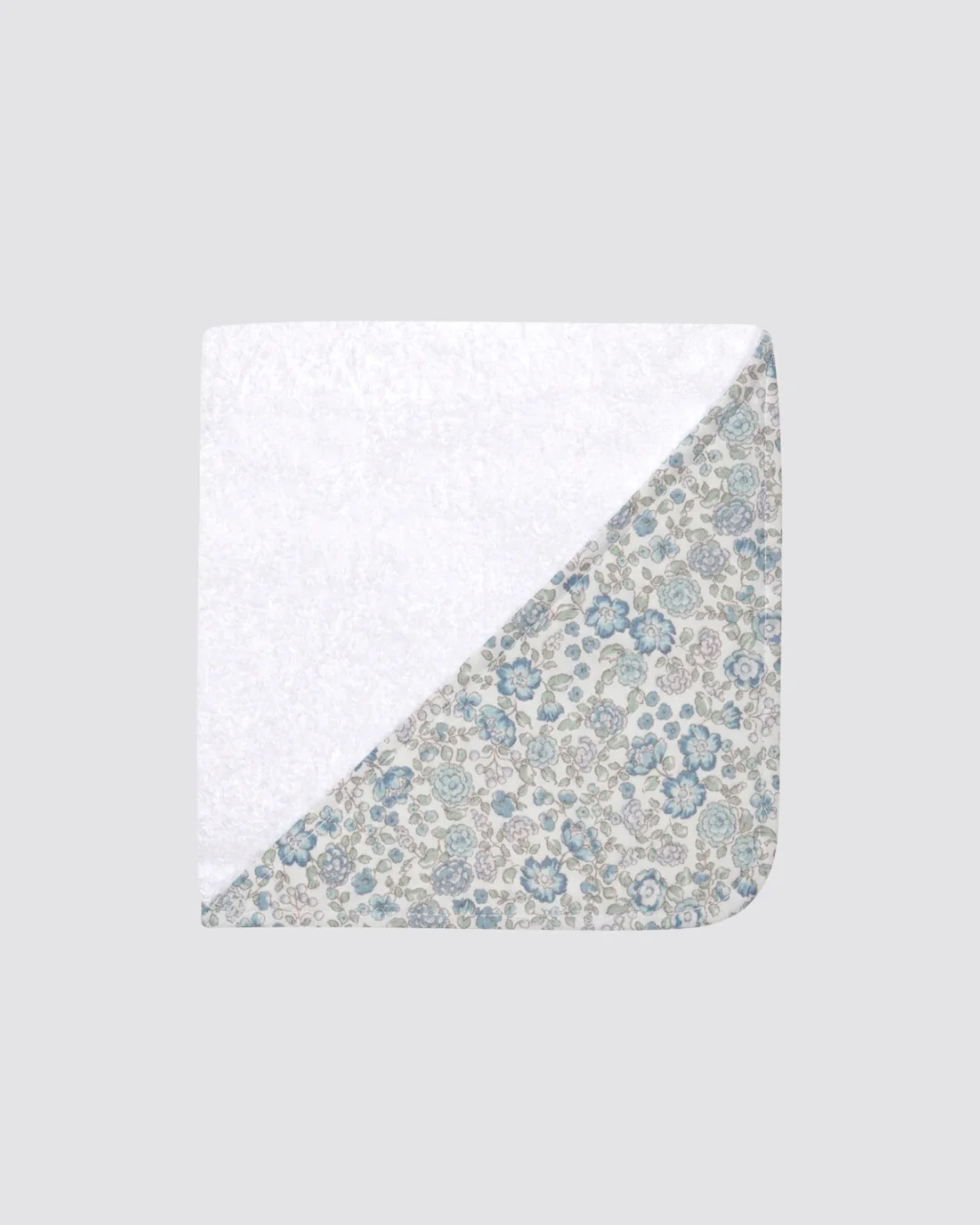 Toalla Baño Bebé Flores Nina Azul