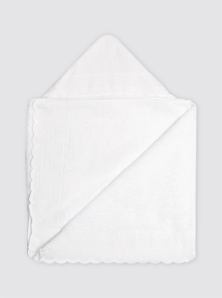 Toalla Mini Tira Bordada Blanca